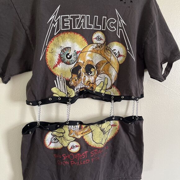 Upcycled Metallica Graphic Tee Chains M - Picture 4 of 11
